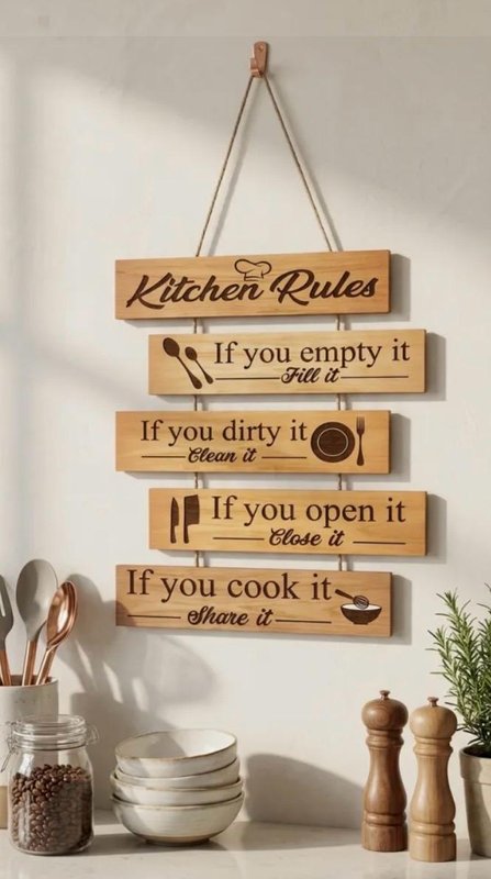 Welcome Home Wooden Wall Hanging – Colorful Family Home Decor | ABS Decor — Kitcheb Rule